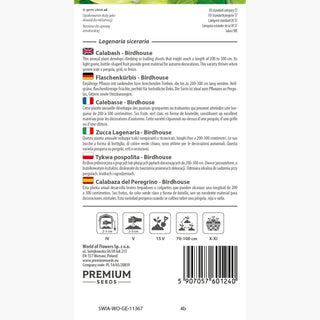 Zucca Lagenaria - Birdhouse - Resistente e durevole a crescita rapida - Lagenaria siceraria