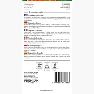 Nasturzio Grande - Ideale per bordure, pergole e balconi! - Tropaeolum majus