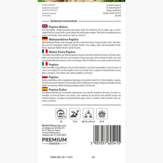 Pepino - Decorativo con frutti commestibili e succosi - Solanum muricatum