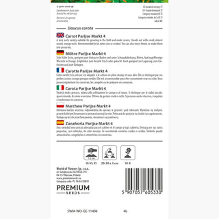 Carota - Parijse Markt 4 - Ottima per raccolte precoci