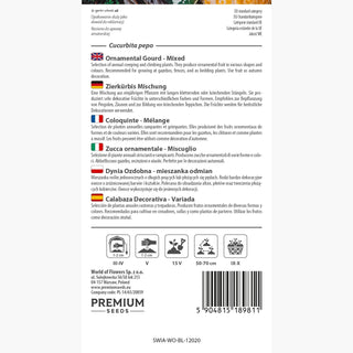 Zucca ornamentale - Miscuglio - Forme favolose: zucche sferiche, ovali e appiattite!