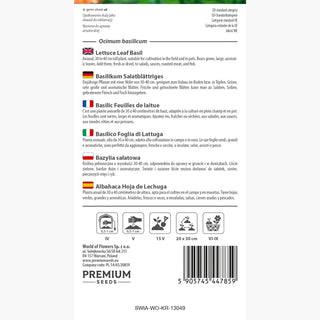 Basilico Foglia di Lattuga - Pieno di sapore e aroma, foglie giganti ideali per insalate! - Ocimum basilicum