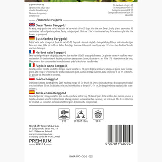 Fagiolo nano Berggold - Alta produttività - raccolta precoce