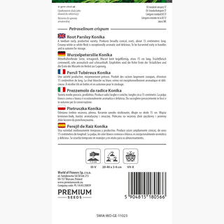 Radice di Prezzemolo Konika - Sapore eccellente, raccolti ricchi