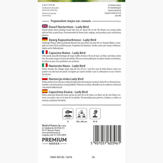 Nasturzio Nano - Lady Bird - Compatta a portamento basso - Tropaeolum majus var. nanum
