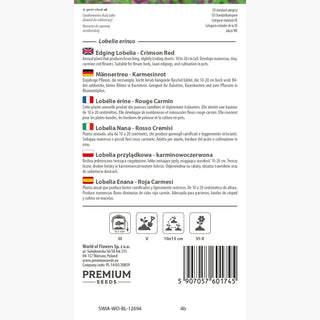 Lobelia Nana - Rosso Cremisi - Accento rosso intenso per le aiuole - Lobelia erinus