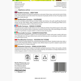 Ravanello Carmesa - Nastro preseminato - Precoce, delicato e resistente