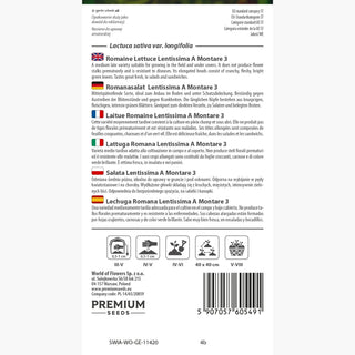 Lattuga Romana - Lentissima A Montare 3 - Teste lunghe, sottili e croccanti