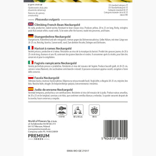 Fagiolo rampicante - Neckargold - Asparago, baccelli gialli, ad alto rendimento