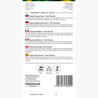 Nasturzio Nano - Tom Thumb - Decorazione perfetta per vasi e contenitori - Tropaeolum majus var. nanum