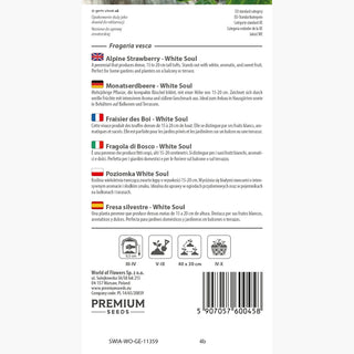 Fragola di Bosco - White Soul - Dolce, bianca, fruttifica fino all’autunno - Fragaria vesca