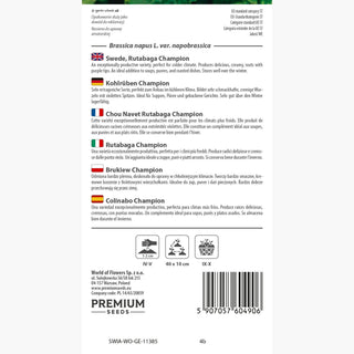 Rutabaga - Champion - Ideale per la conservazione invernale - Brassica napus L. var. napobrassica