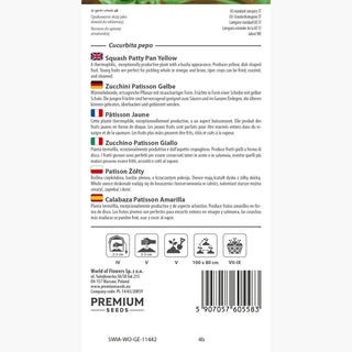 Zucchino Patisson Giallo - Delicato, gustoso per conserve